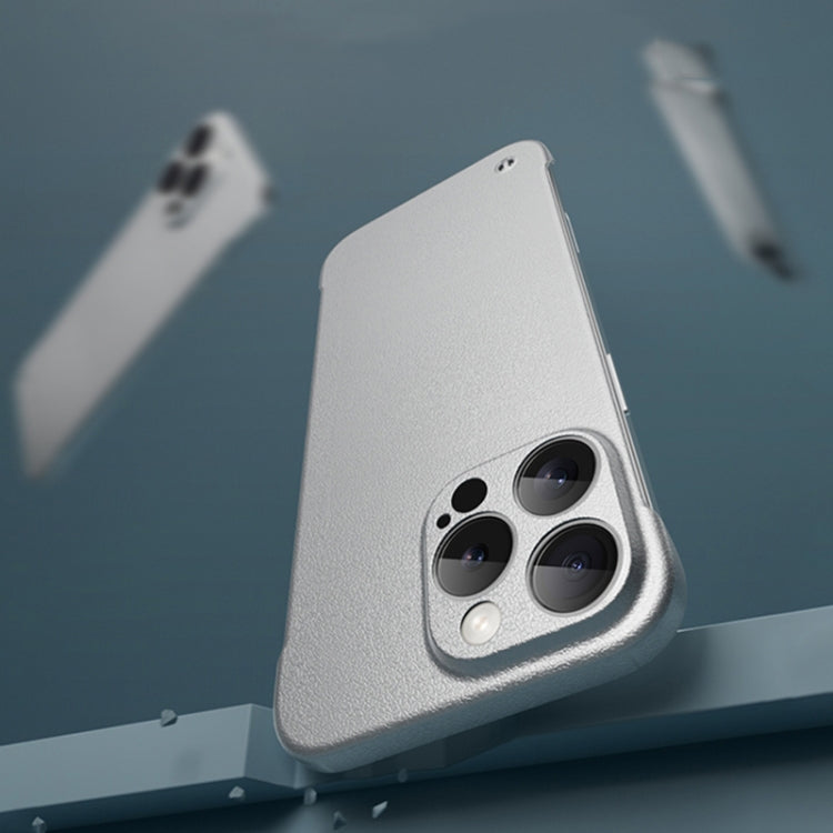 For iPhone 12 Pro Frameless Litchi Texture PC Phone Case(Titanium Silver) - free shipping - PMc TechLife - Order now!