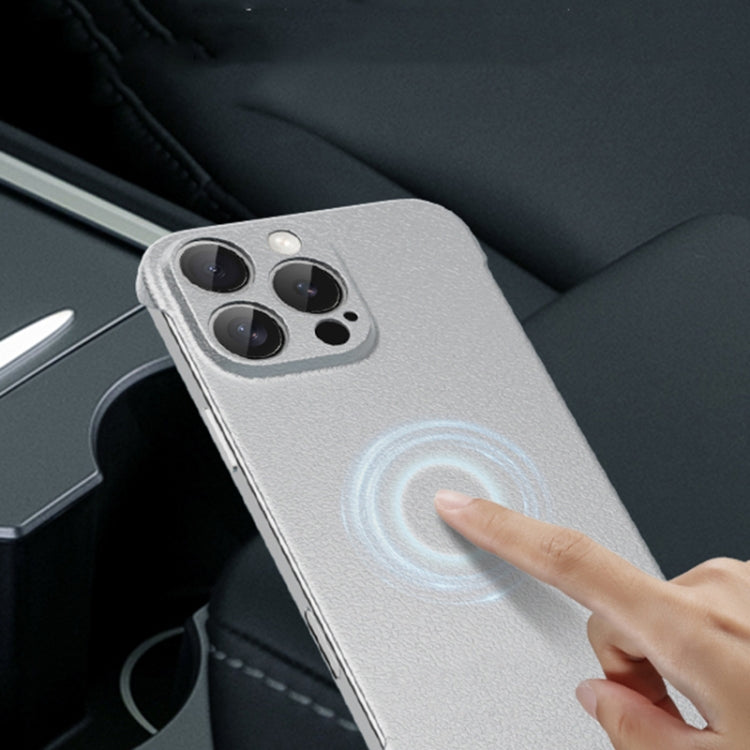 For iPhone 16 Frameless Litchi Texture PC Phone Case(Titanium Silver) - free shipping - PMc TechLife - Order now!