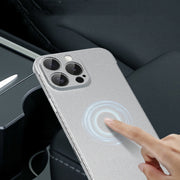 For iPhone 13 Pro Frameless Litchi Texture PC Phone Case(Orange)
