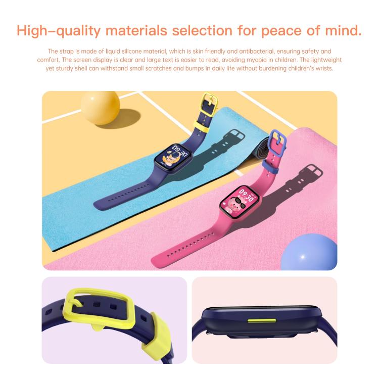 Wish 6 1.69 inch TFT Color Screen IP68 Water-resistant Children Companion Smart Watch(Pink)