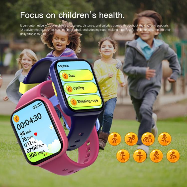 Wish 6 1.69 inch TFT Color Screen IP68 Water-resistant Children Companion Smart Watch(Pink)