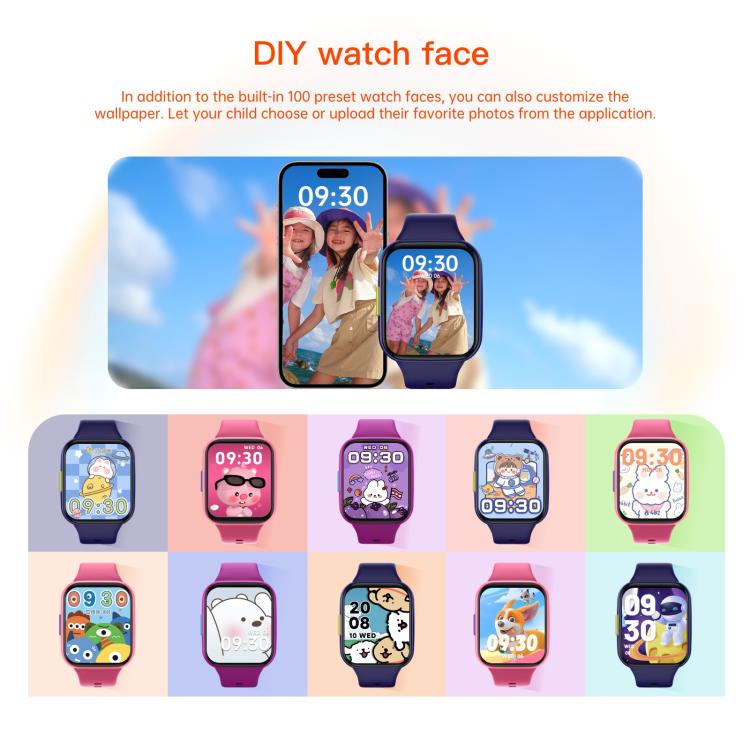 Wish 6 1.69 inch TFT Color Screen IP68 Water-resistant Children Companion Smart Watch(Pink)