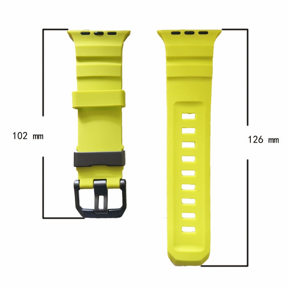 For Apple Watch 46mm / 49mm / 45mm / 44mm Wild Path Grey Buckle Thickened Silicone Watch Band(Orange)