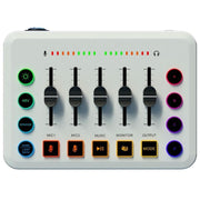 F9 48V Live Streaming Sound Card Audio Mixer Power Voice Changer with RGB Light(Black)