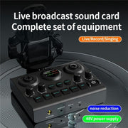 F10 48V Live Streaming Sound Card Audio Mixer Phantom Power Mixer