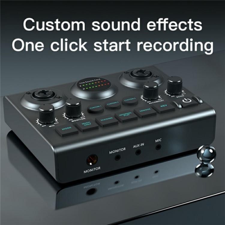 F10 48V Live Streaming Sound Card Audio Mixer Phantom Power Mixer - Live Sound Effects Processors by PMC TechLife | Online Shopping South Africa | PMC TechLife | Buy Now Pay Later Mobicred
