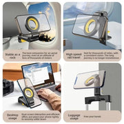 CH21 Portable Folding Travel Phone Holder Airplane Train Desktop Magnetic Phone Holder