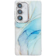 For Samsung Galaxy S25 5G Electroplated Marble Texture Phone Case(Light Blue M5) - Galaxy S25 5G Cases by PMC Jewellery | Online Shopping South Africa | PMC Jewellery | Buy Now Pay Later Mobicred
