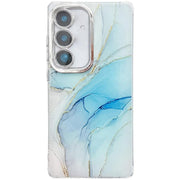 For Samsung Galaxy S25 5G Electroplated Marble Texture Phone Case(Light Blue M5)