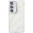 For Samsung Galaxy S25+ 5G Electroplated Marble Texture Phone Case(Gold White M1) - Galaxy S25+ 5G Cases by PMC Jewellery | Online Shopping South Africa | PMC Jewellery | Buy Now Pay Later Mobicred