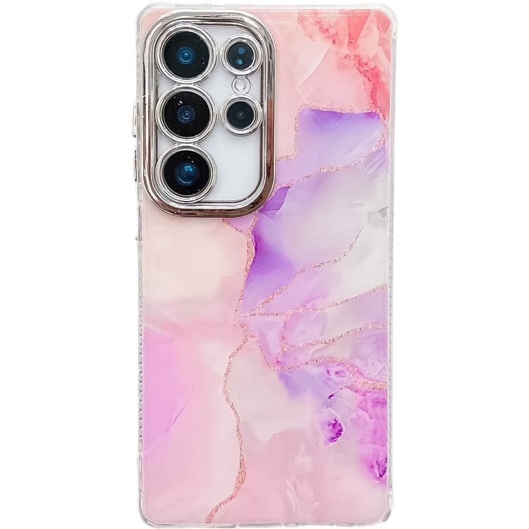 For Samsung Galaxy S25 Ultra 5G Electroplated Marble Texture Phone Case(Pink Purple M4) - Galaxy S25 Ultra 5G Cases by PMC Jewellery | Online Shopping South Africa | PMC Jewellery | Buy Now Pay Later Mobicred