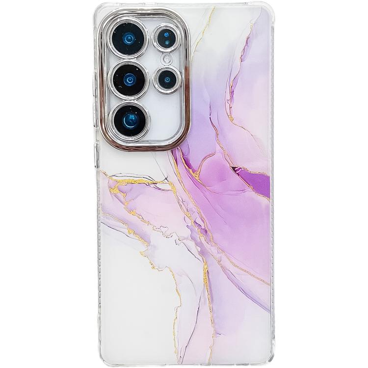 For Samsung Galaxy S25 Ultra 5G Electroplated Marble Texture Phone Case(Light Purple M6) - Galaxy S25 Ultra 5G Cases by PMC Jewellery | Online Shopping South Africa | PMC Jewellery | Buy Now Pay Later Mobicred