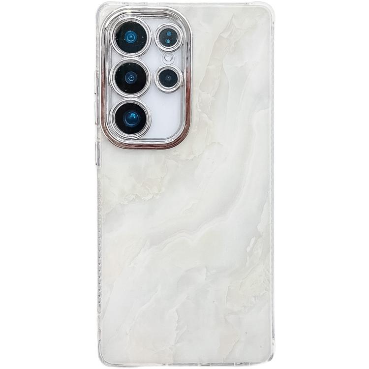 For Samsung Galaxy S25 Ultra 5G Electroplated Marble Texture Phone Case(White M8) - Galaxy S25 Ultra 5G Cases by PMC Jewellery | Online Shopping South Africa | PMC Jewellery | Buy Now Pay Later Mobicred
