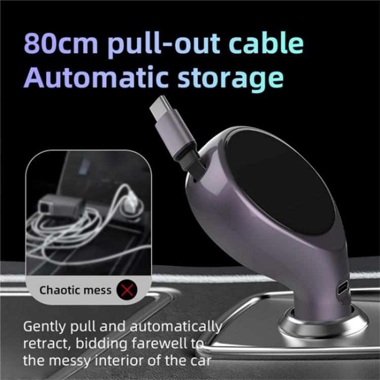 K1 With Retractable Cable Car Charger Type-C PD 20W Fast Charging Adapter - Car Charger by PMC TechLife | Online Shopping South Africa | PMC TechLife | Buy Now Pay Later Mobicred