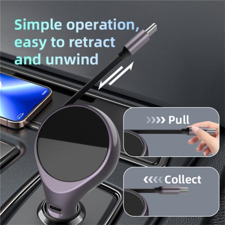 K1 With Retractable Cable Car Charger Type-C PD 20W Fast Charging Adapter - Car Charger by PMC TechLife | Online Shopping South Africa | PMC TechLife | Buy Now Pay Later Mobicred