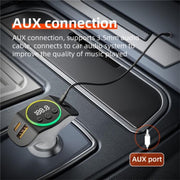 C8 Bluetooth 5.3 Receiver Hands-Free Calling with AUX Port Dual USB Port Car Charger(Black)