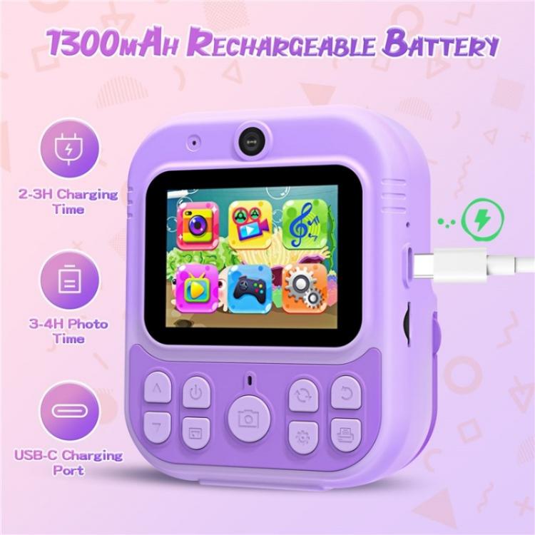 E8 2.4 Inch Screen Photo Printing Video Recorder Multifunctional Kids Dual Lens Camera(Blue) - Children Cameras by PMC TechLife | Online Shopping South Africa | PMC TechLife | Buy Now Pay Later Mobicred