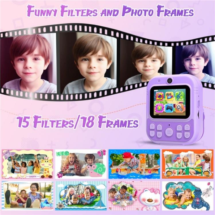 E8 2.4 Inch Screen Photo Printing Video Recorder Multifunctional Kids Dual Lens Camera(Pink)