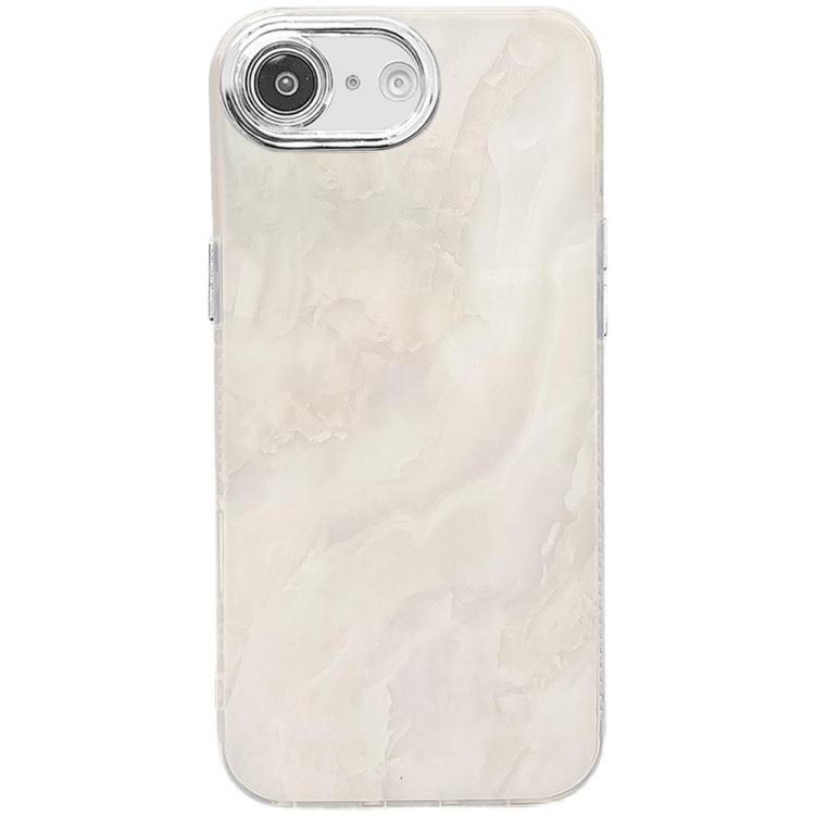 For iPhone 16e Electroplated Marble Texture Phone Case(White M8) - iPhone 16e Cases by PMC TechLife | Online Shopping South Africa | PMC TechLife | Buy Now Pay Later Mobicred