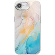 For iPhone 16e Electroplated Marble Texture Phone Case(Yellow Green M13) - iPhone 16e Cases by PMC TechLife | Online Shopping South Africa | PMC TechLife | Buy Now Pay Later Mobicred