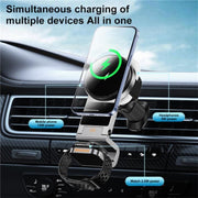 SD16 For Phone Watch Earphone Car Air Vent Phone Holder Magnetic 3 in 1 Wireless Charger(Grey)