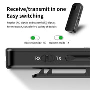 M18 Transmitter Receiver 2-in-1 Speaker Headphone Wireless Car Lapel Clip Bluetooth 5.4 Adapter