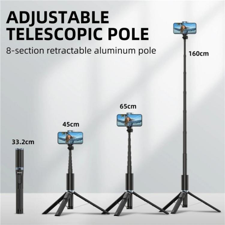 JMARY KT-259 360 Degree Rotating Phone Clip Retractable Selfie Stick Tripod - free shipping - PMC TechLife - Order now!