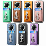 For Huawei Mate 70 Pro Retro Folding Ring Holder Card Bag MagSafe Phone Case(Green)