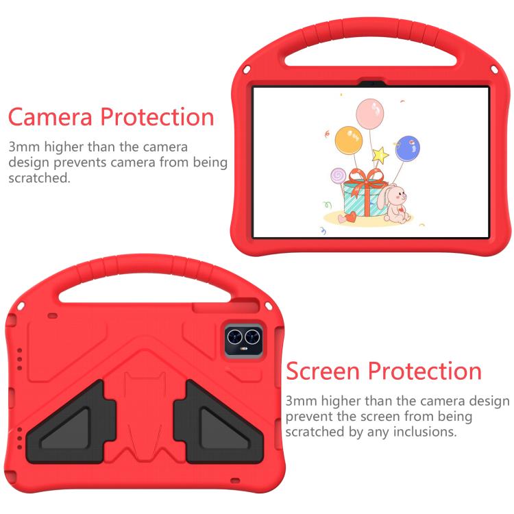 For onn. 10.1 Tablet Gen 4 2024 EVA Shockproof Tablet Case with Holder(Red)