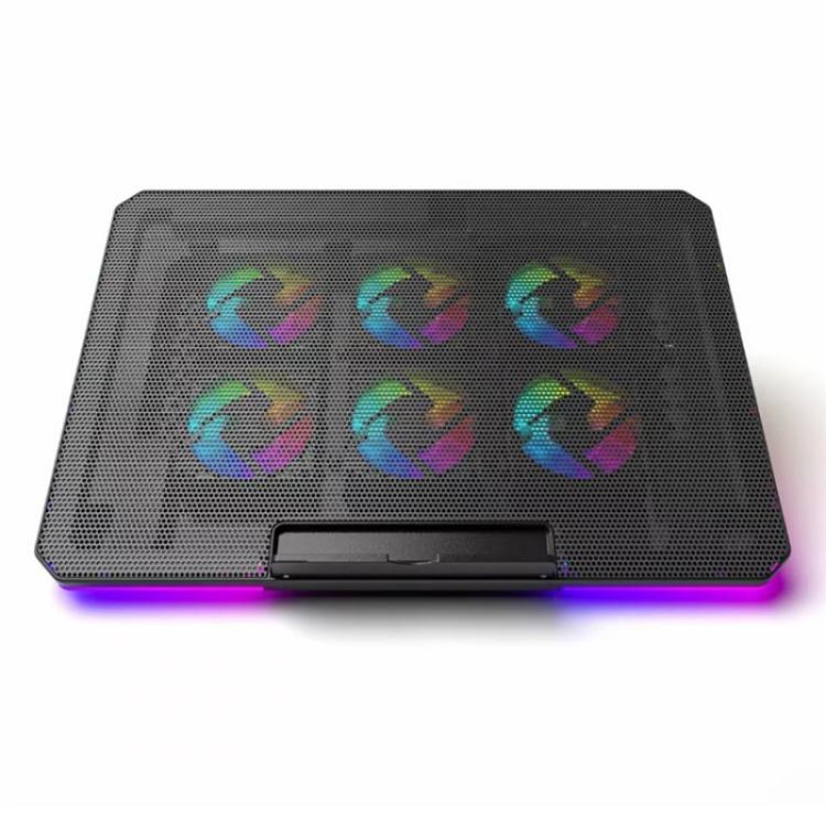 X8 Adjustable Height Notebook Cooler Foldable Laptop Stand 6 ARGB Fans Cooling Pad - Cooling Pads by PMC TechLife | Online Shopping South Africa | PMC TechLife | Buy Now Pay Later Mobicred