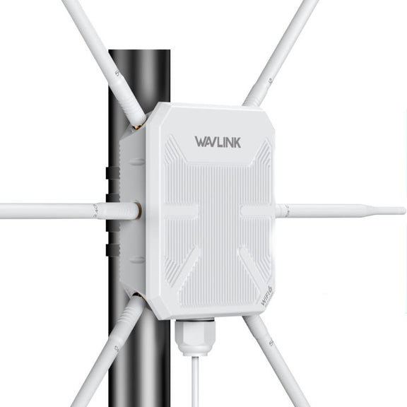 WAVLINK WN588HX3 AX3000 Outdoor WiFi Extender with 6 Antennas Dual Band WiFi Repeater, Plug:US Plug