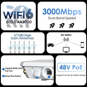 WAVLINK WN588HX3 AX3000 Outdoor WiFi Extender with 6 Antennas Dual Band WiFi Repeater, Plug:UK Plug