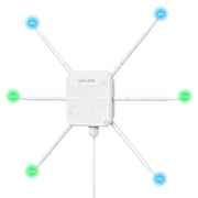 WAVLINK WN588HX3 AX3000 Outdoor WiFi Extender with 6 Antennas Dual Band WiFi Repeater, Plug:UK Plug