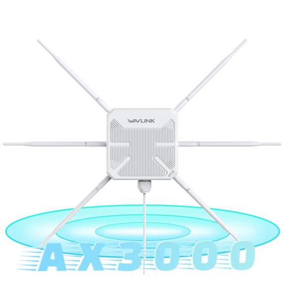 WAVLINK WN588HX3 AX3000 Outdoor WiFi Extender with 6 Antennas Dual Band WiFi Repeater, Plug:UK Plug
