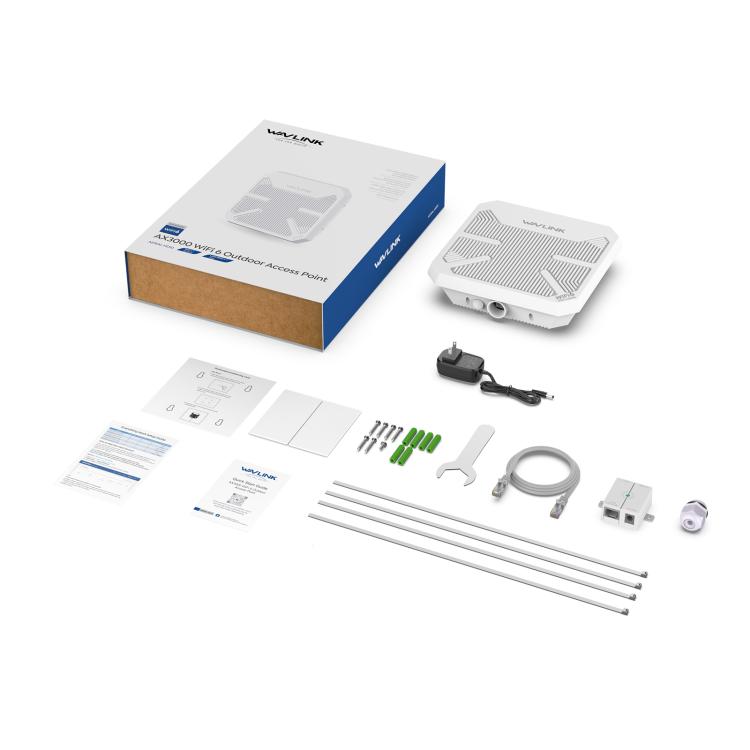 WAVLINK WN573HP3 Built-In 12dBi Directional Antenna Outdoor AX3000 Dual Band Repeater, Plug:US Plug