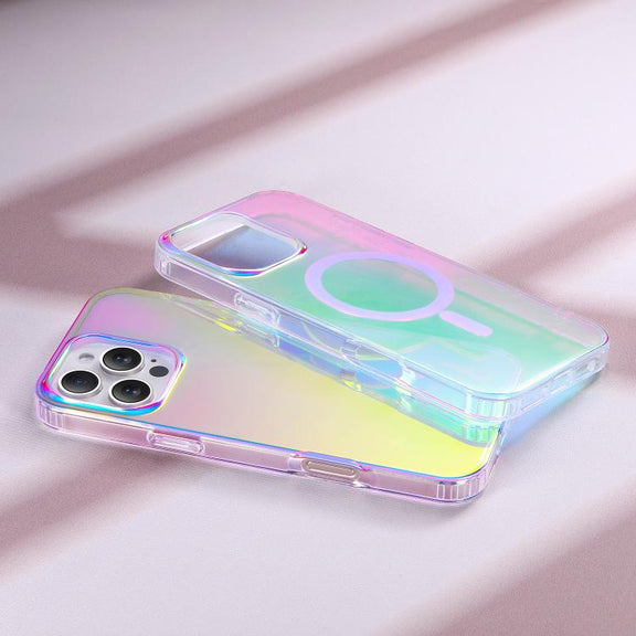 For iPhone 16e Laser Engraved Texture MagSafe Phone Case(Vertical Stripes)