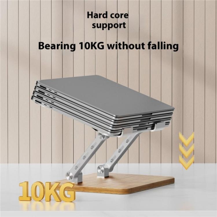 J32 Foldable Wood Base Desktop Metal Phone Holder Adjustable Laptop Stand(Grey) - Laptop Stand by PMC Jewellery | Online Shopping South Africa | PMC Jewellery | Buy Now Pay Later Mobicred