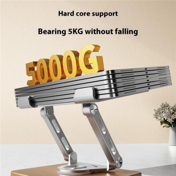 J27 Desktop Foldable Rotating Wooden Base Tablets Laptops Metal Cooling Holder(Silver) - Laptop Stand by PMC Jewellery | Online Shopping South Africa | PMC Jewellery | Buy Now Pay Later Mobicred