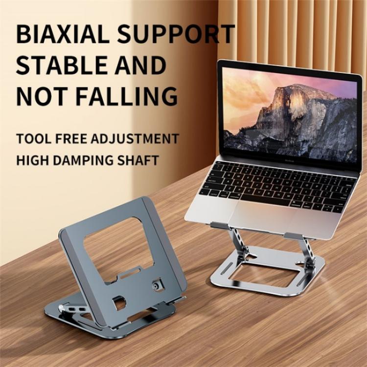 J30 Portable Desktop Adjustable Foldable Alloy Steel Laptop Cooling Stand(Silver)