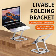 J30 Portable Desktop Adjustable Foldable Alloy Steel Laptop Cooling Stand(Silver)