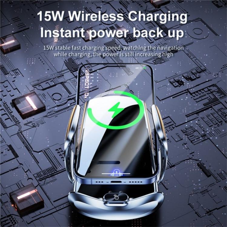 Q15 Car Vehicle Navigation Phone Holder Car Air Vent Mount Magnetic Wireless Charging Stand(Silver) - Wireless Charging Pads by PMc TechLife | Online Shopping South Africa | PMc TechLife | Buy Now Pay Later Mobicred