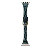 For Apple Watch 46mm / 49mm / 45mm / 44mm Heart-Shaped Embossed Leather Watch Band(Forest Green)