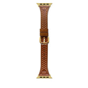 For Apple Watch 46mm / 49mm / 45mm / 44mm Heart-Shaped Embossed Leather Watch Band(Brown)