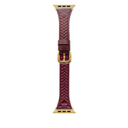 For Apple Watch 42mm / 41mm / 40mm / 38mm Heart-Shaped Embossed Leather Watch Band(Wine Red)