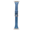 For Apple Watch 42mm / 41mm / 40mm / 38mm Heart-Shaped Embossed Leather Watch Band(Chrysanthemum Blue) - Watch Bands by PMC TechLife | Online Shopping South Africa | PMC TechLife | Buy Now Pay Later Mobicred