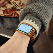 For Apple Watch 42mm / 41mm / 40mm / 38mm Heart-Shaped Embossed Leather Watch Band(Brown)