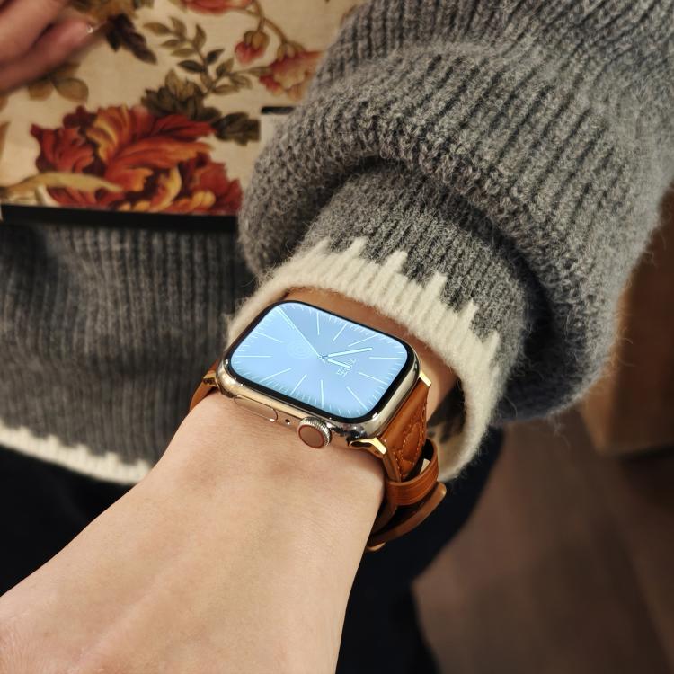 For Apple Watch 42mm / 41mm / 40mm / 38mm Heart-Shaped Embossed Leather Watch Band(Wine Red)