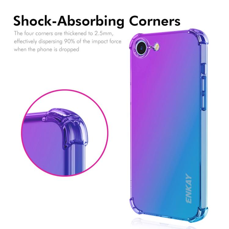 For iPhone 16e ENKAY Hat-Prince Gradient Airbag TPU Phone Case(Blue Pink) - free shipping - PMC TechLife - Order now!