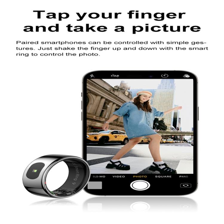 R08 SIZE 8 Smart Ring, Support Heart Rate / Blood Oxygen / Sleep / Multiple Sports Modes(Silver)