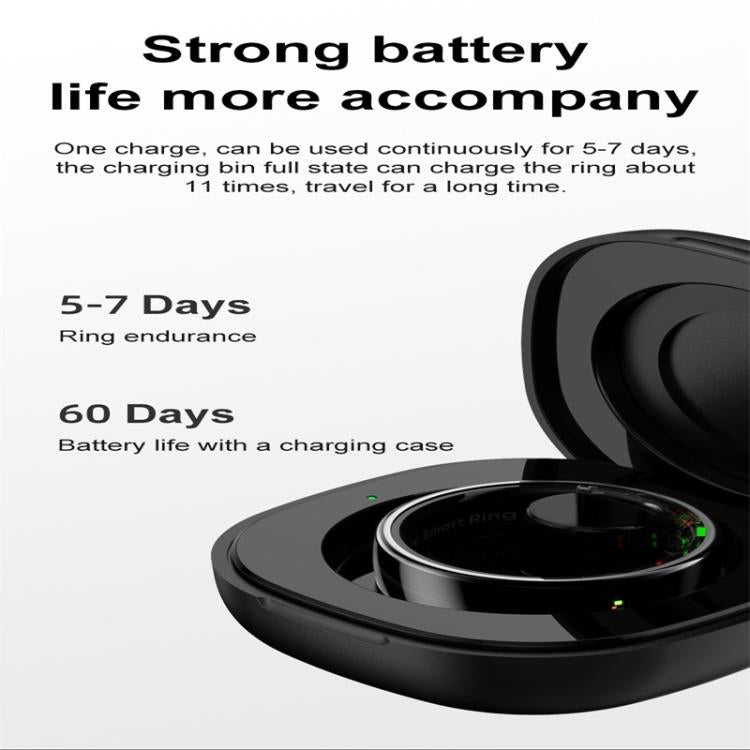 R08 SIZE 11 Smart Ring, Support Heart Rate / Blood Oxygen / Sleep / Multiple Sports Modes(Black)